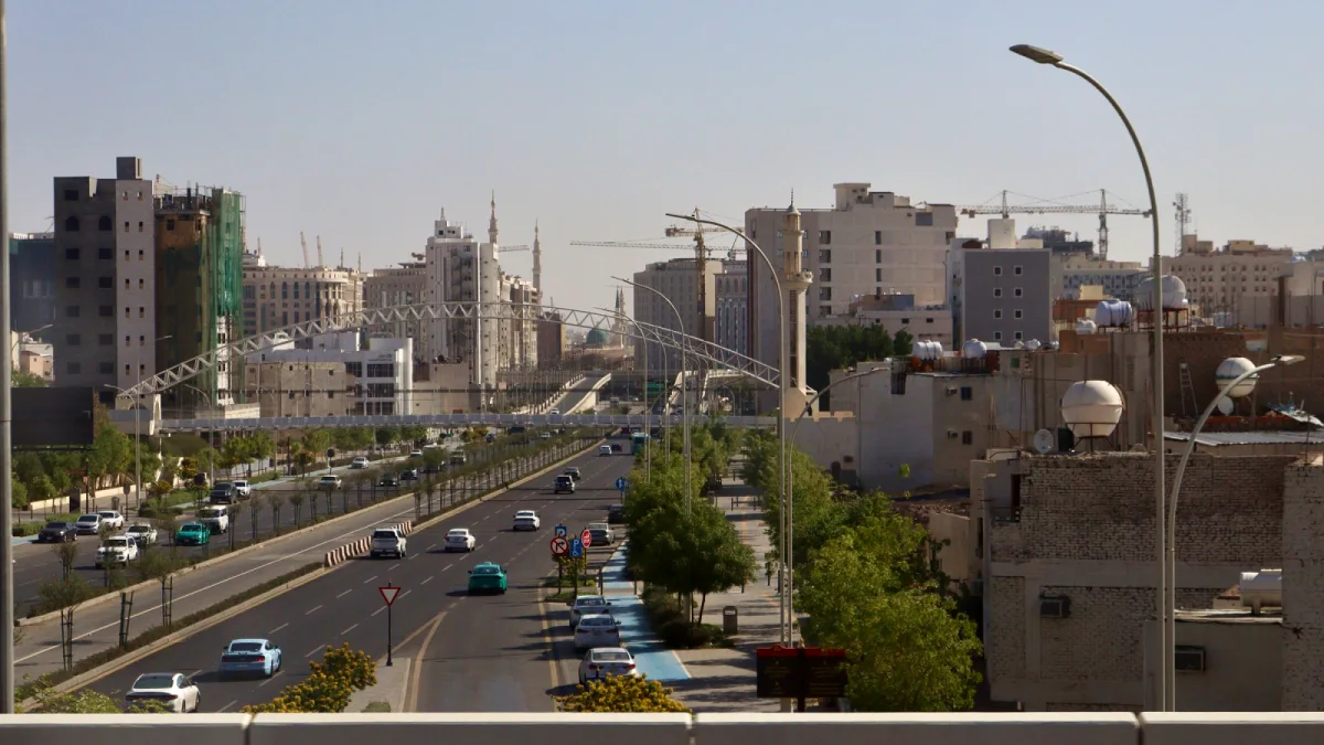شارع ومبانٍ سكنية وتجارية في مدينة الرياض
