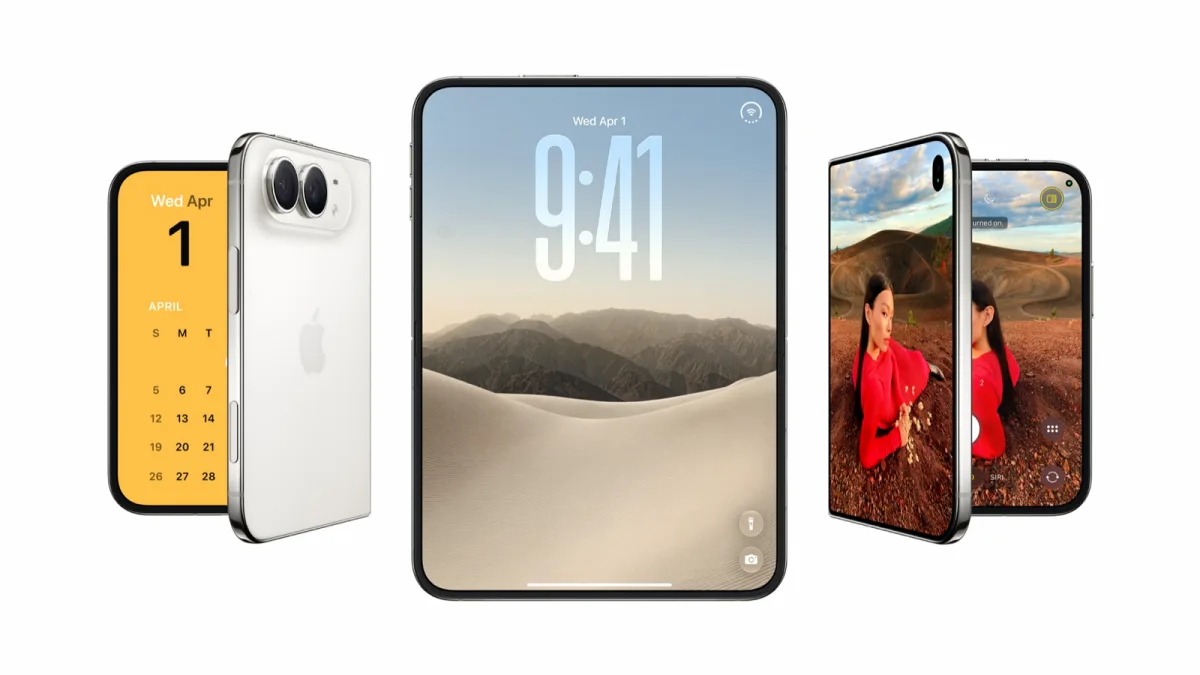 هاتف iPhone Duo في وضعي الطي والفتح